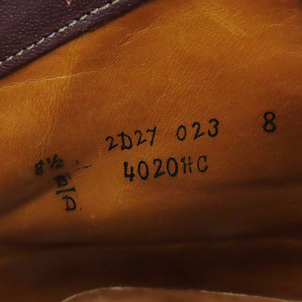 実際に弊社で買取させて頂いたALDEN/オールデン ハワイアンタンカーブーツ/シューズ コードバン 純正シューツリー付き 4020HC/8.5Dの画像 5枚目