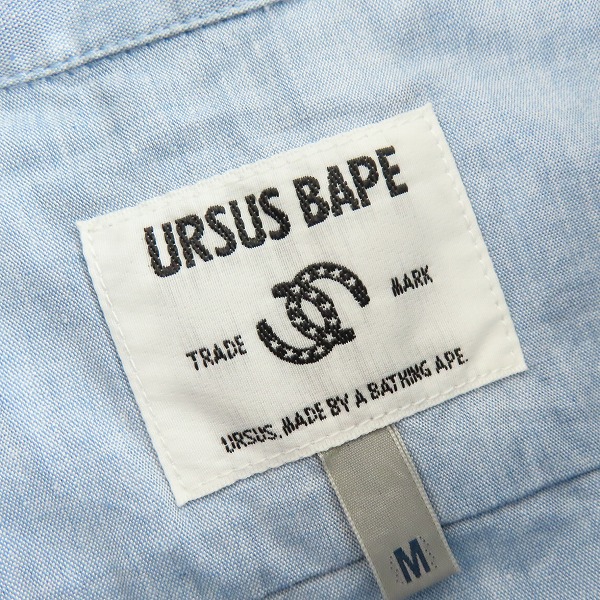 実際に弊社で買取させて頂いたA BATHING APE/アベイシングエイプ URSUS BAPE シャンブレーシャツ Mの画像 2枚目