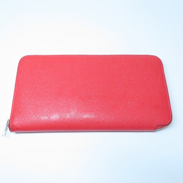 実際に弊社で買取させて頂いたHERMES/エルメス アザップロングシルクイン ヴォーエプソン ラウンドファスナー 長財布/ウォレット レッド