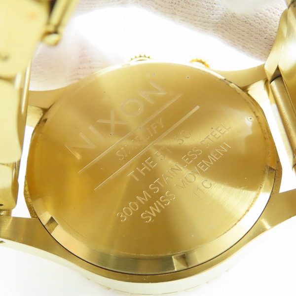 実際に弊社で買取させて頂いた【動作未確認】NIXON/ニクソン THE 51-30 CHRONO/クロノグラフ ウォッチ ゴールドの画像 4枚目