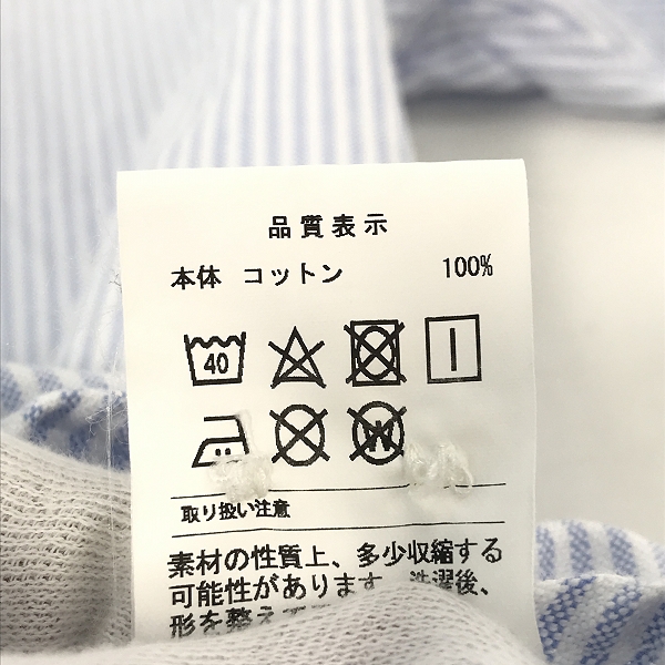 実際に弊社で買取させて頂いたDESCENDANT/ディセンダント ストライプ長袖シャツ/1の画像 4枚目