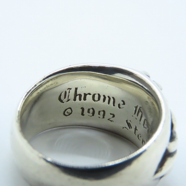 実際に弊社で買取させて頂いたCHROME HEARTS/クロムハーツ FLRL CRS フローラルクロスリング 18.5号の画像 6枚目