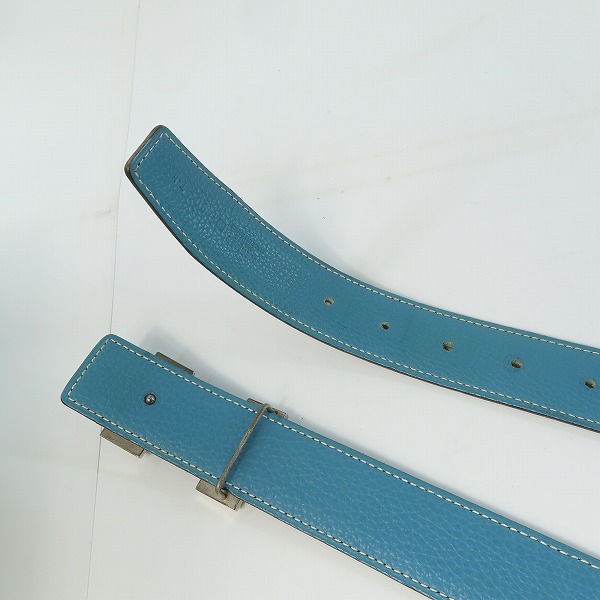 実際に弊社で買取させて頂いたHERMES/エルメス Hバックル コンスタンス リバーシブル ベルト G刻印 90の画像 2枚目