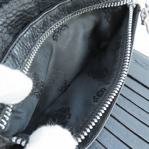実際に弊社で買取させて頂いた【カスタム】CHROME HEARTS/クロムハーツ WAVE/ウェーブウォレット 長財布/クロスボタン 3クロスパッチの画像 7枚目