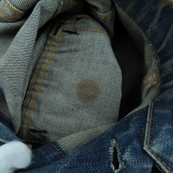実際に弊社で買取させて頂いた【難有】Levi's/リーバイス デニムジャケット 4thビッグE 刻印524/ヴィンテージの画像 6枚目