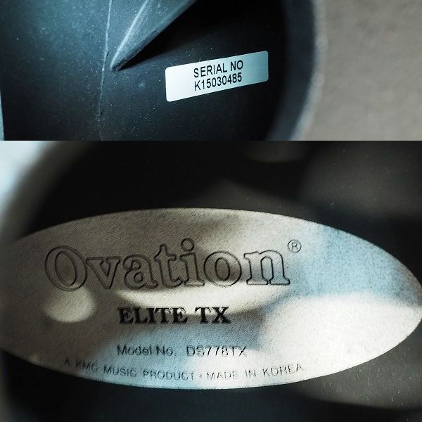 実際に弊社で買取させて頂いた★Ovation/オベーション ELITE TX DS778TX エレアコ/アコースティックギター/アコギ ギグケース付の画像 4枚目