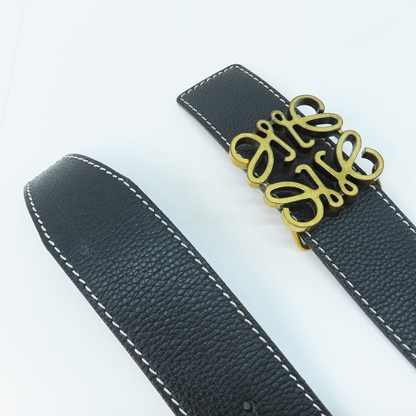 実際に弊社で買取させて頂いたLOEWE/ロエベ アナグラムロゴ レザーベルト 85/34の画像 1枚目