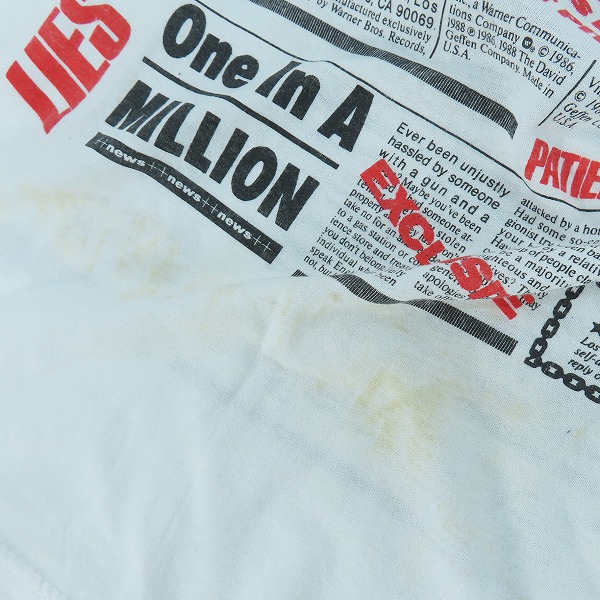 実際に弊社で買取させて頂いたGUNS N' ROSES/ガンズ＆ローゼズ ヴィンテージ 89年 バンドTシャツ /Lの画像 5枚目