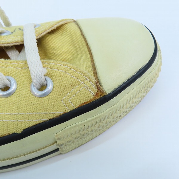 実際に弊社で買取させて頂いたCONVERSE/コンバース USA製 90年代製 ヴィンテージ CANVAS ALL STARオールスター イエロー系/7.5の画像 7枚目