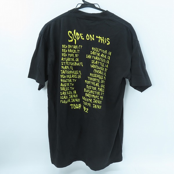 実際に弊社で買取させて頂いたRONNIE WOOD/ロニーウッド ヴィンテージ 92年 SLIDE ON THIS TOUR バンドTシャツ /Lの画像 1枚目