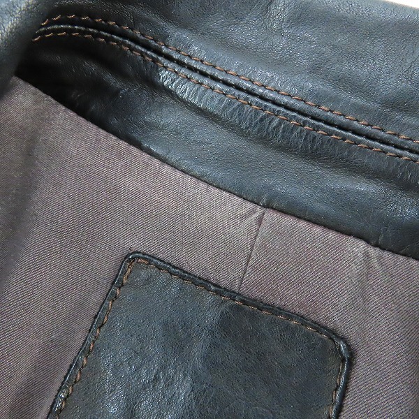 実際に弊社で買取させて頂いたISAMUKATAYAMA BACKLASH/バックラッシュ レザー イタリーキップライダース 1604-02/2の画像 8枚目