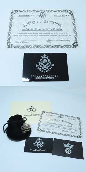 実際に弊社で買取させて頂いた【ギャラ付き】Gabor/ガボール ガボラトリー LARGE SKULL RING ｗ/OUT JAW ラージスカル リング ｗ/アウトジョー 18.5-20号の画像 9枚目