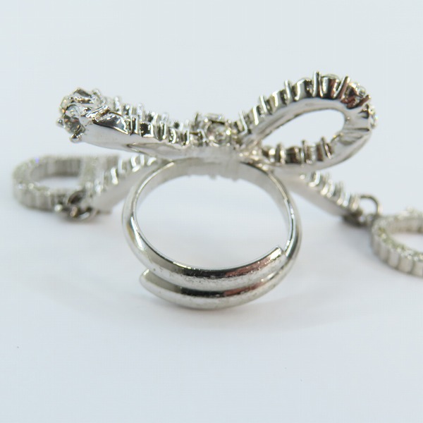 実際に弊社で買取させて頂いたChristian Dior/クリスチャンディオール フリーリング リボン ラインストーン　の画像 4枚目