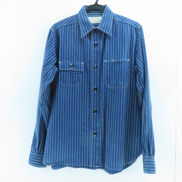 実際に弊社で買取させて頂いたSUGAR CANE/シュガーケーン "FICTON ROMANCE"コレクション 8.5oz ウォバッシュストライプ長袖ワークシャツ SC25551/S