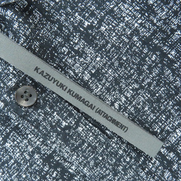 実際に弊社で買取させて頂いたKAZUYUKI KUMAGAI ATTACHMENT/カズユキクガマイ アタッチメント ジャガード 長袖 シャツ ブラック/1の画像 2枚目