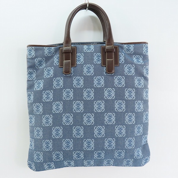 実際に弊社で買取させて頂いたLOEWE/ロエベ リピートアナグラム デニム トートバッグの画像 1枚目