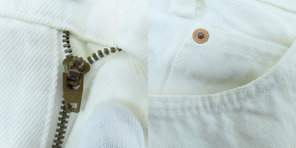 実際に弊社で買取させて頂いたLevis/リーバイス 90s ヴィンテージ  刻印520 オレンジタブ ホワイトデニムパンツ 40505-0251 W32 L32の画像 9枚目