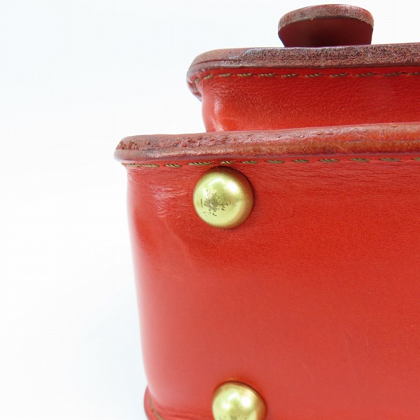 実際に弊社で買取させて頂いたHERZ/ヘルツ 二本ベルトの2wayミニバッグ レザー ハンドバッグ/ショルダーバッグ レッドの画像 7枚目