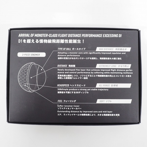 実際に弊社で買取させて頂いた【未使用】HONMA/ホンマ DYNAMIC DISTANCE D1 SPEEDMONSTER ゴルフボール ホワイト 1ダースの画像 3枚目