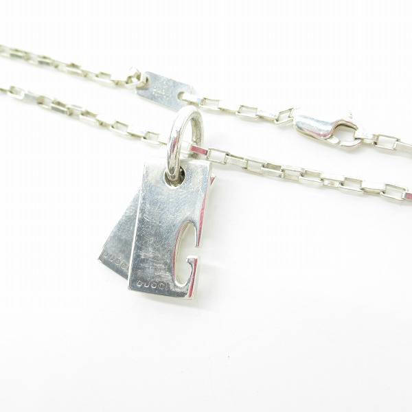 実際に弊社で買取させて頂いたGUCCI/グッチ Gロゴ Wプレート シルバー ネックレス