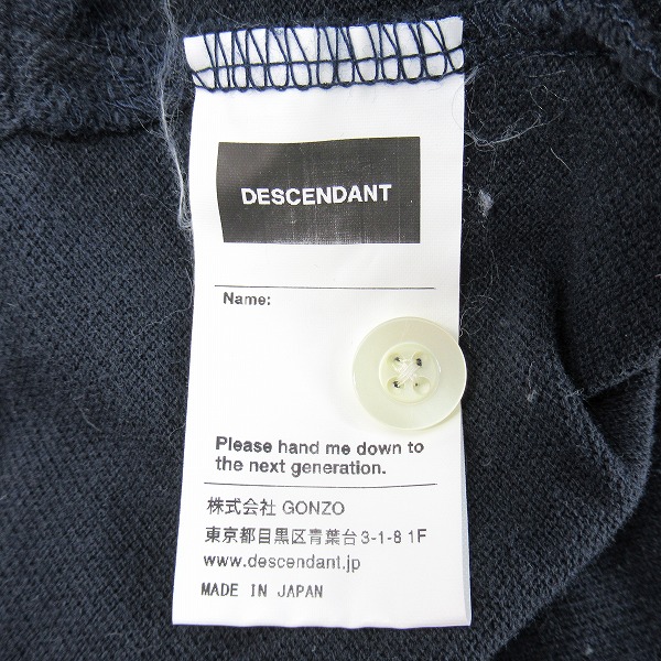 実際に弊社で買取させて頂いたDESCENDANT/ディセンダント クジラロゴ刺繍 半袖ポロシャツ 2の画像 5枚目