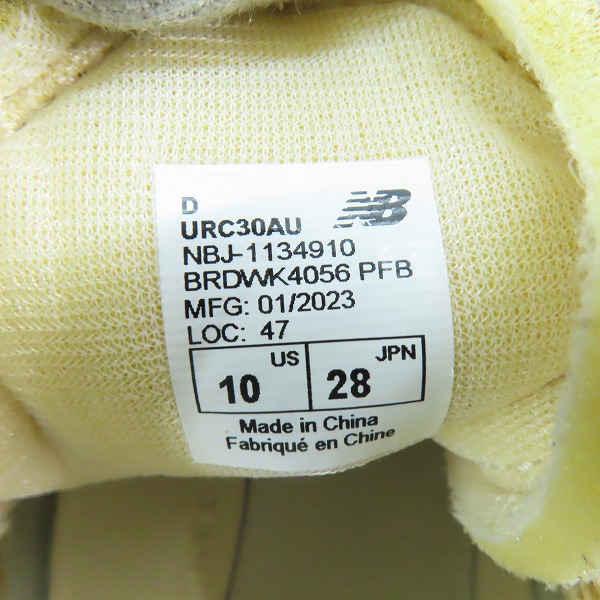 実際に弊社で買取させて頂いた【未使用】New Balance×AURALEE/ニューバランス×オーラリー スウェード スニーカー URC30AU/28の画像 5枚目