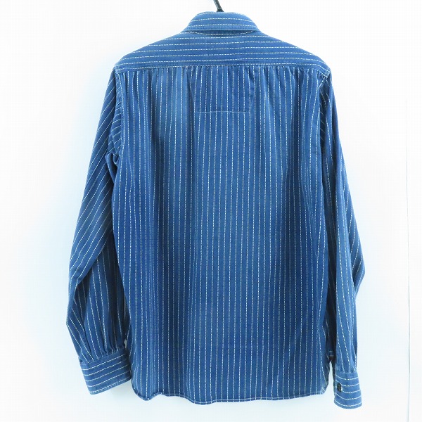 実際に弊社で買取させて頂いたSUGAR CANE/シュガーケーン "FICTON ROMANCE"コレクション 8.5oz ウォバッシュストライプ長袖ワークシャツ SC25551/Sの画像 1枚目
