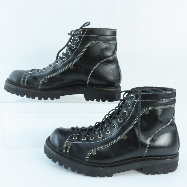 実際に弊社で買取させて頂いた山根靴店 EVISU/エヴィス/エビス 10ホール レースアップ レザーブーツ ブラックの画像 3枚目