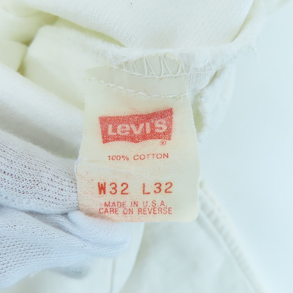 実際に弊社で買取させて頂いたLevis/リーバイス 90s ヴィンテージ  刻印520 オレンジタブ ホワイトデニムパンツ 40505-0251 W32 L32の画像 3枚目