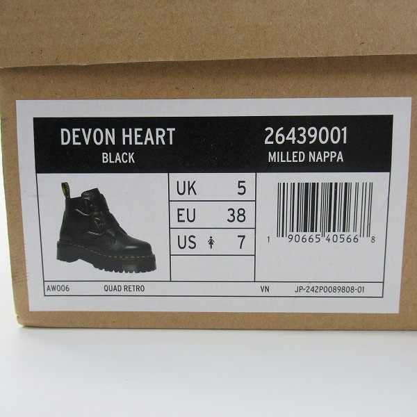 実際に弊社で買取させて頂いたDr.Martens/ドクターマーチン DEVON HEART 2ストラップ 厚底 ブーツ 26439001/UK5の画像 9枚目