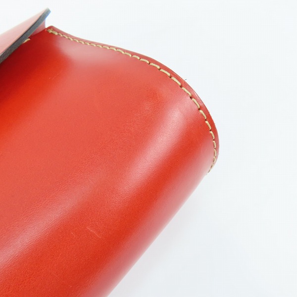 実際に弊社で買取させて頂いたHERZ/ヘルツ プリンショルダー 2way ショルダーバッグ/ハンドバッグ レッド×ブラックの画像 5枚目