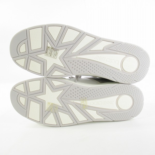 実際に弊社で買取させて頂いたJIMMY CHOO/ジミーチュウ FLORENT/M QYA X SILVER/WHITE スニーカー/41の画像 2枚目
