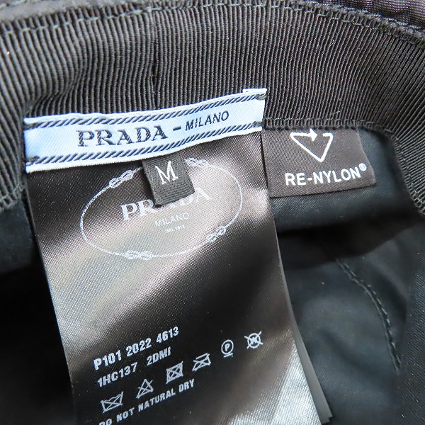 実際に弊社で買取させて頂いたPRADA/プラダ ReNylon バケットハット 三角ロゴ金具プレート 1HC137 2DMI/Mの画像 5枚目