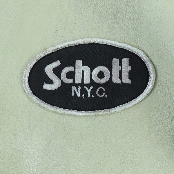 実際に弊社で買取させて頂いたSchott/ショット クラシックレーサージャケット ホワイト 3111018/Lの画像 4枚目