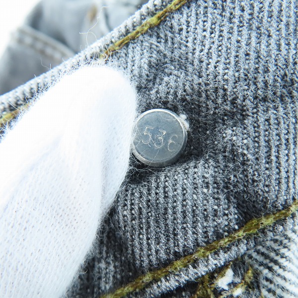 実際に弊社で買取させて頂いたLevis/リーバイス 90s ヴィンテージ  刻印536 ジップフライ ブラックデニムパンツ 40505-0259 W33 L34 の画像 7枚目