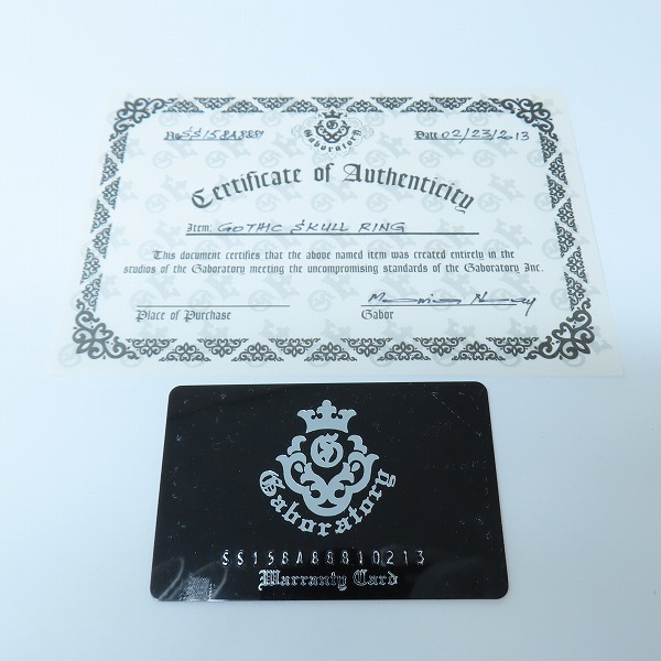 実際に弊社で買取させて頂いた【ギャラ付き】Gabor/ガボール Gaboratory/ガボラトリー GOTHIC SKULL RING/ゴシック スカル リング 19.5号の画像 8枚目