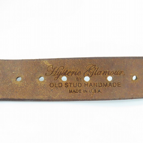 実際に弊社で買取させて頂いたHYSTERIC GLAMOUR×OLD STUD/ヒステリックグラマー×オールドスタッズ スタッズ レザー ベルト 0251QE03281の画像 3枚目