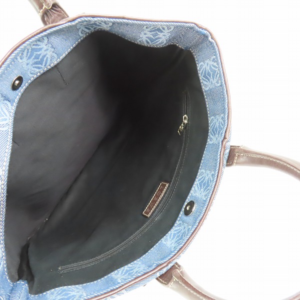 実際に弊社で買取させて頂いたLOEWE/ロエベ リピートアナグラム デニム トートバッグの画像 3枚目