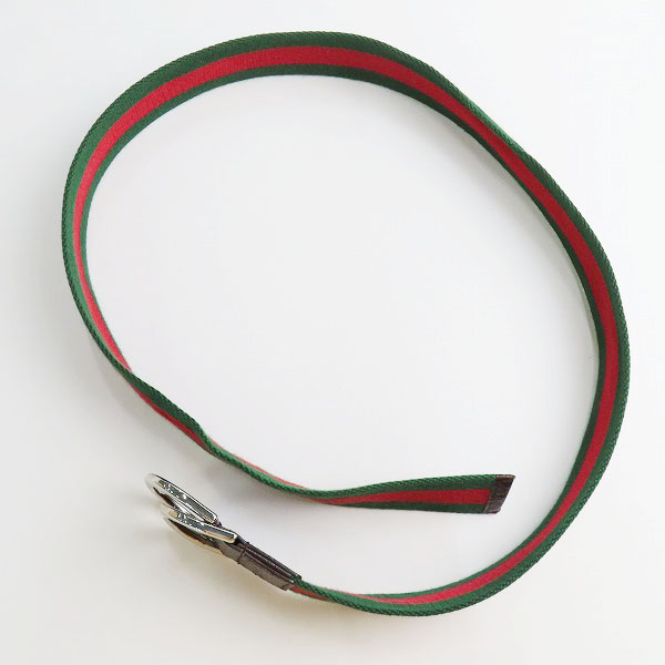 実際に弊社で買取させて頂いたGUCCI/グッチ シェリーラインダブルリングキャンバスベルト 146435の画像 6枚目