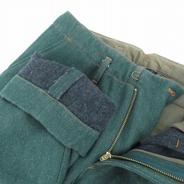 実際に弊社で買取させて頂いたkolor/カラー デニムスラックス クロップドパンツ グリーン 13WCM-P08109/2の画像 2枚目