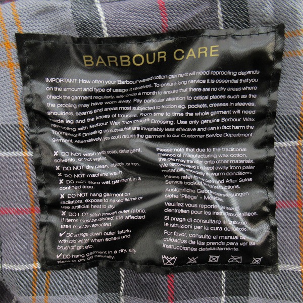 実際に弊社で買取させて頂いたBarbour/バブアー SL BEDALE スリムフィット ビデイル オイルドコットンジャケット 1902129/36の画像 3枚目