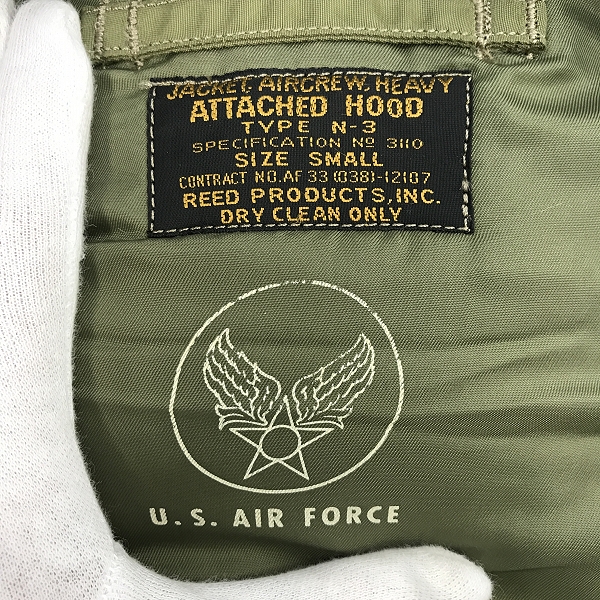 実際に弊社で買取させて頂いたBUZZ RICKSON'S/バズリクソンズ REED PRODUCTS INC. N-3 フライトジャケット BR10989/Sの画像 2枚目