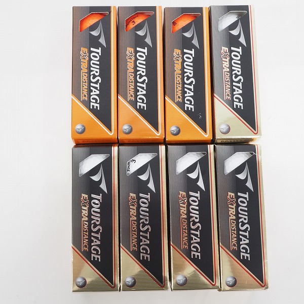 実際に弊社で買取させて頂いた【未使用】ブリヂストン TOURSTAGE/ツアーステージ EXTRA DISTANCE ゴルフボール ホワイト・オレンジ  計2ダース 