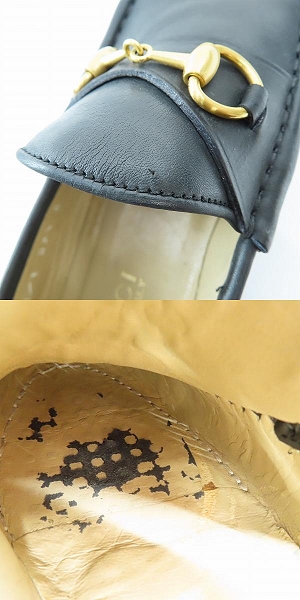 実際に弊社で買取させて頂いたGUCCI/グッチ ホースビット スウェードレザー ローファーシューズ　100 0255/37.5Cの画像 7枚目