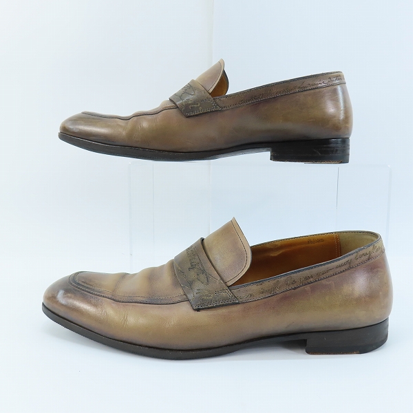 実際に弊社で買取させて頂いたBerluti/ベルルッティ カリグラフィ アンディ デムジュール レザー ローファー 8.5の画像 3枚目