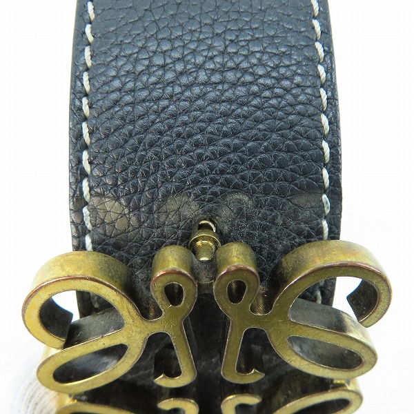 実際に弊社で買取させて頂いたLOEWE/ロエベ アナグラムロゴ レザーベルト 85/34の画像 6枚目