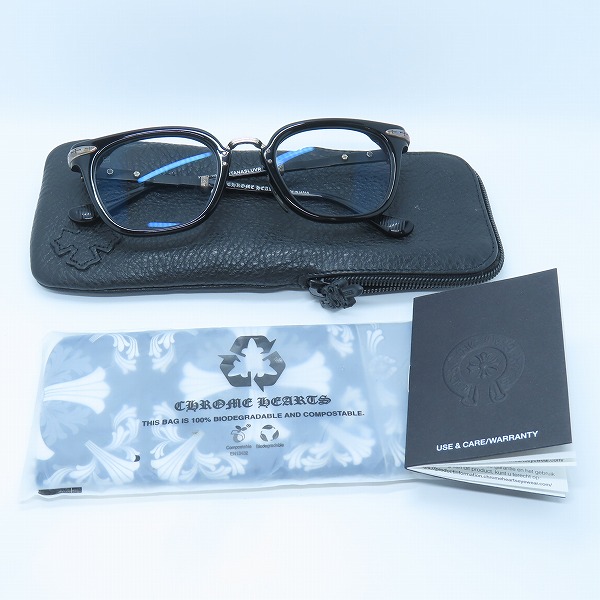 実際に弊社で買取させて頂いた【ワランティ付き】CHROME HEARTS/クロムハーツ TITANASLUVR  眼鏡フレーム/アイウェア ケース付きの画像 9枚目