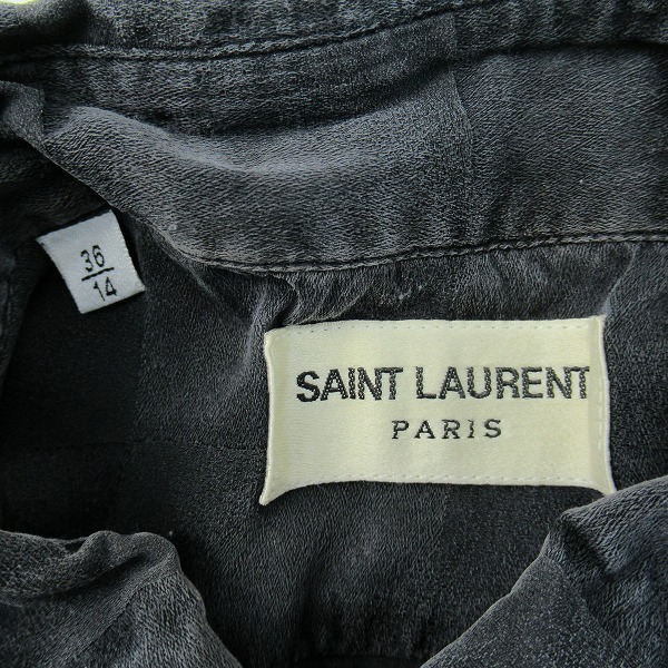 実際に弊社で買取させて頂いた【JPタグ】SAINT LAURENT PARIS/サンローランパリ ブロックチェック シルク長袖シャツ 646850 Y1D87/36の画像 2枚目