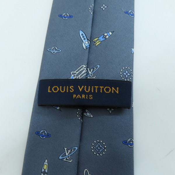 実際に弊社で買取させて頂いたLOUIS VUITTON/ルイヴィトン 宇宙飛行士/ロケット柄 クラヴァット ネクタイ M73281の画像 3枚目