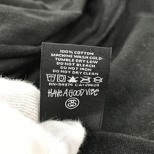実際に弊社で買取させて頂いたSTUSSY×A BATHING APE/ステューシー 30周年記念 NFS限定 サルフェイス ストックロゴ Tシャツ Lの画像 3枚目
